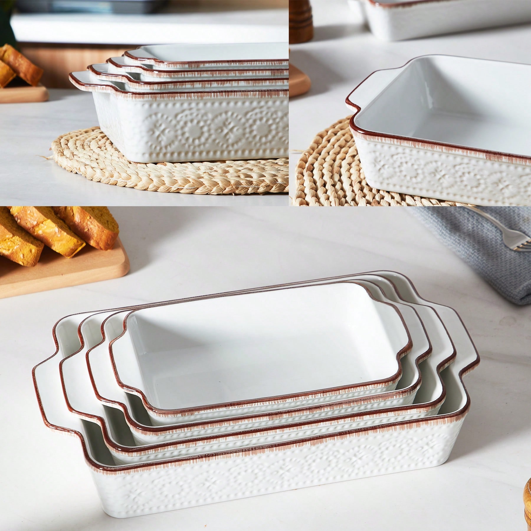 Kitchen Glass Baking Set - Teglie da Forno in Porcellana Vintage,