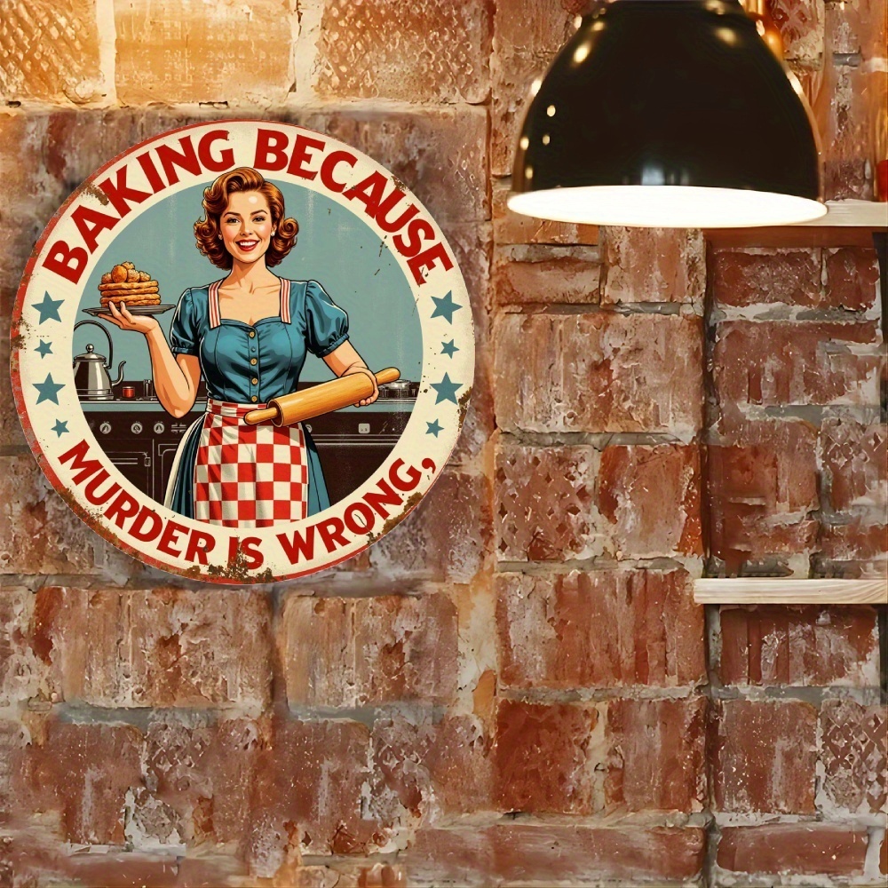 Targa Rotonda Vintage in Allum - Kitchen Baking Quotes recensione e prezzo