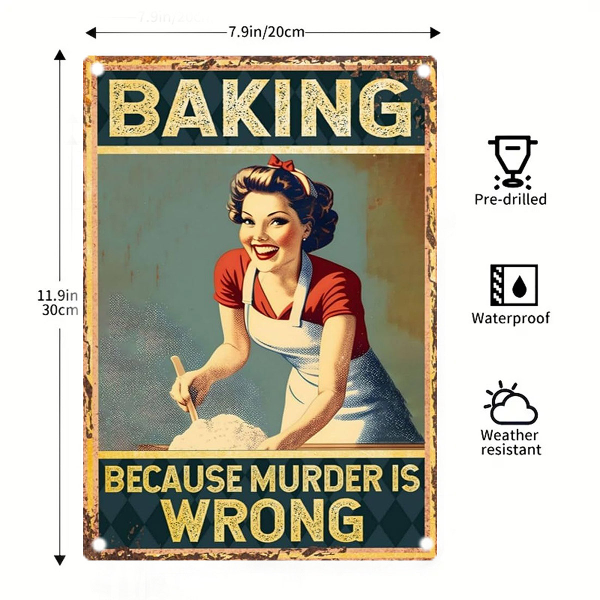 Insegna in Metallo Decorativa  - Kitchen Baking Quotes recensione e prezzo